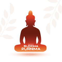 elegant and devotional gautama buddha purnima background with leaves design