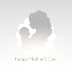 happy mothers day event background with mom and child silhouette