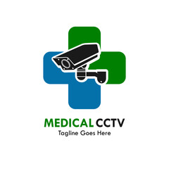 Medical cctv design logo template illustration