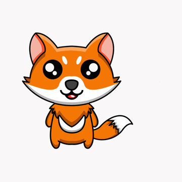 cute vector illustration of a cute fox