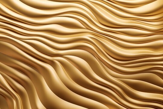 Fototapeta Curly gold sand texture background with shiny light created with Generative AI