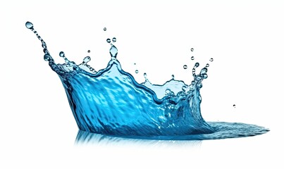 Blue water splash on white background. Creating using generative AI tools