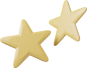 3D Simple Icon Stars with Gold Colour