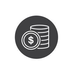 pile of coin icon vector element design template