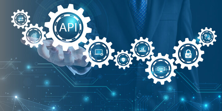 API - Application Programming Interface. Software development tool. Business, internet and technology concept.	
