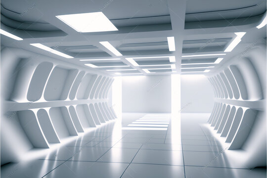 Exploring the Futuristic Aesthetics of Alaric's Empty White Glossy Room through Quantum Wave Tracing and Super Detail Imaging: Visual Journey into the Realm of Minimalism and Technology AI Generative