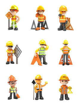3D Construction Characters Collection - Created with Generative AI and Other Techniques