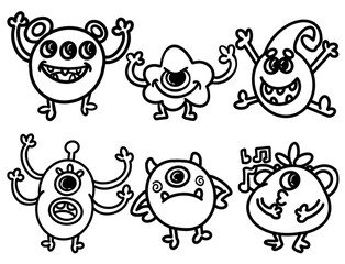 Monster kids cartoons characters 