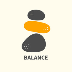 Boho poster, balance and harmony, stack of stones