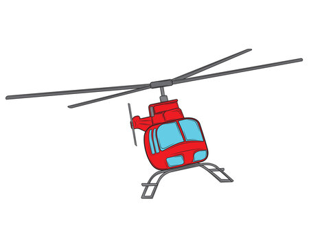 Realistic Helicopter isolated on white background. Vector illustration
