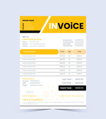 Minimal vector invoice template design