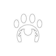 Paw cat animal logo template illustration