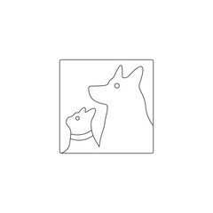 Squar cat cat and dog animal logo design