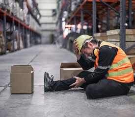 A warehouse worker was seriously hurt when a piece of loaded merchandise slipped and fell on him....