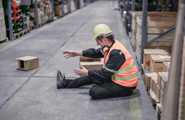 A warehouse worker was seriously hurt when a piece of loaded merchandise slipped and fell on him....