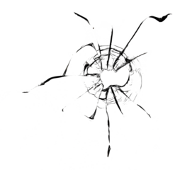 Broken window, background of cracked glass. Abstract texture on white background.