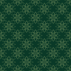 Nature green background vector floral pattern.