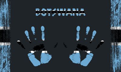 Fototapeta premium Vector flag of Botswana with a palm