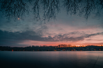 Abendrot am Baldeneysee in Essen