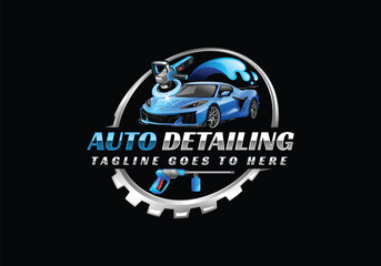 Car detailing logo auto detailing logo car polish logo car service logo car wash logo car cleaning logo vector