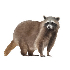 raccoon with style hand drawn digital painting illustration © slowbuzzstudio