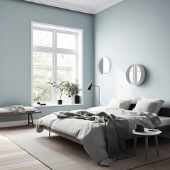 modern bedroom, 3D render, 4K