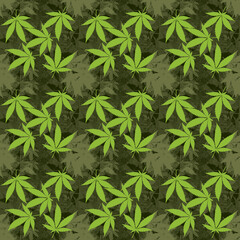 Fototapeta premium Abstract cannabis leaf design background image.