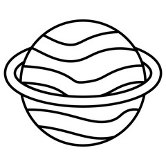 Editable design icon of revolving planet 