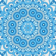 Abstract Pattern Mandala Flowers Art Colorful Blue Sky Turquoise 138