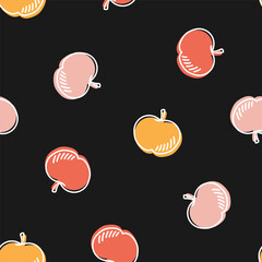 Seamless pattern with colorful apples