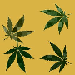 Abstract cannabis leaf design background image.