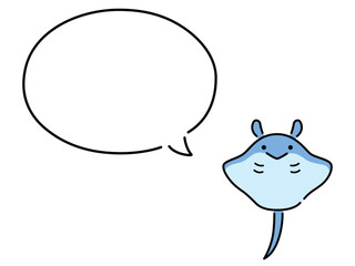 吹き出し付のマンタのイラスト