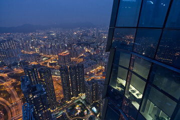 Fototapeta na wymiar night city view in Hongkong