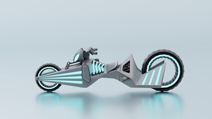 futuristic bike, modern motorbike concept 3d model, bike in the future, side view, electric motorbike