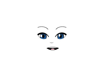 anime 2d face with expression