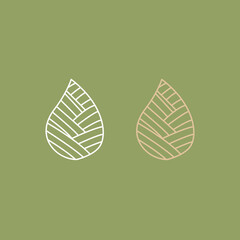 Patterned Leaves Sign, Symbol, Logo Vector Illustration