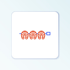 Line Grilled fish steak icon isolated on white background. Colorful outline concept. Vector