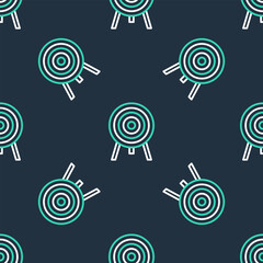 Line Target icon isolated seamless pattern on black background. Dart board sign. Archery board icon. Dartboard sign. Business goal concept. Vector