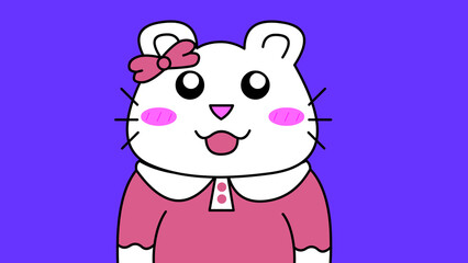 2D Cute Hamster, 2D Cartoon Hamster #1