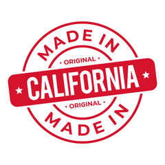 Made In California Stamp Logo Icon Symbol Design. Seal National Original Product Badge. Vector Illustration
