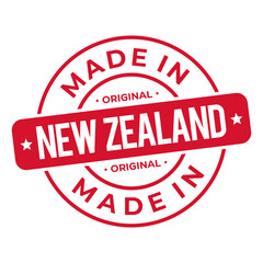 Made In New Zealand Stamp Logo Icon Symbol Design. Seal National Original Product Badge. Vector Illustration