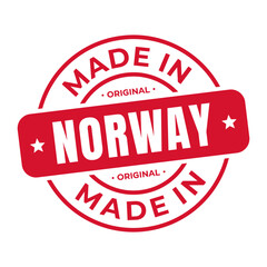 Made In Norway Stamp Logo Icon Symbol Design. Seal National Original Product Badge. Vector Illustration