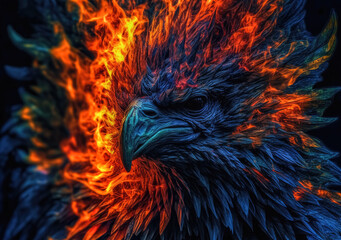 Obraz premium Devil. Demon head on fire. AI generated
