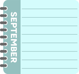 September calendar. monthly transparent calendar