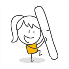 Stick figures. Alphabet. Isolated on white background. Hand drawn Doodle Line Art Cartoon Design character.