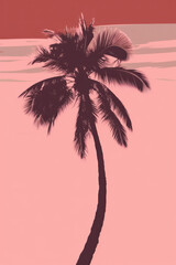Silhouette of palm tree.