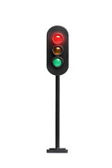 Studio shot of a traffic light with red light on