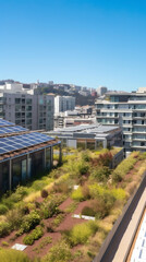 panorama of the city rooftop