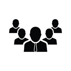 Group, manager, team leader icon. Black vector graphics.