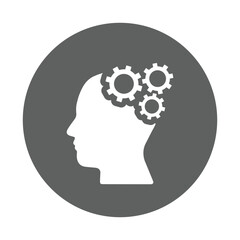 Innovating, mindset icon. Gray vector graphics.